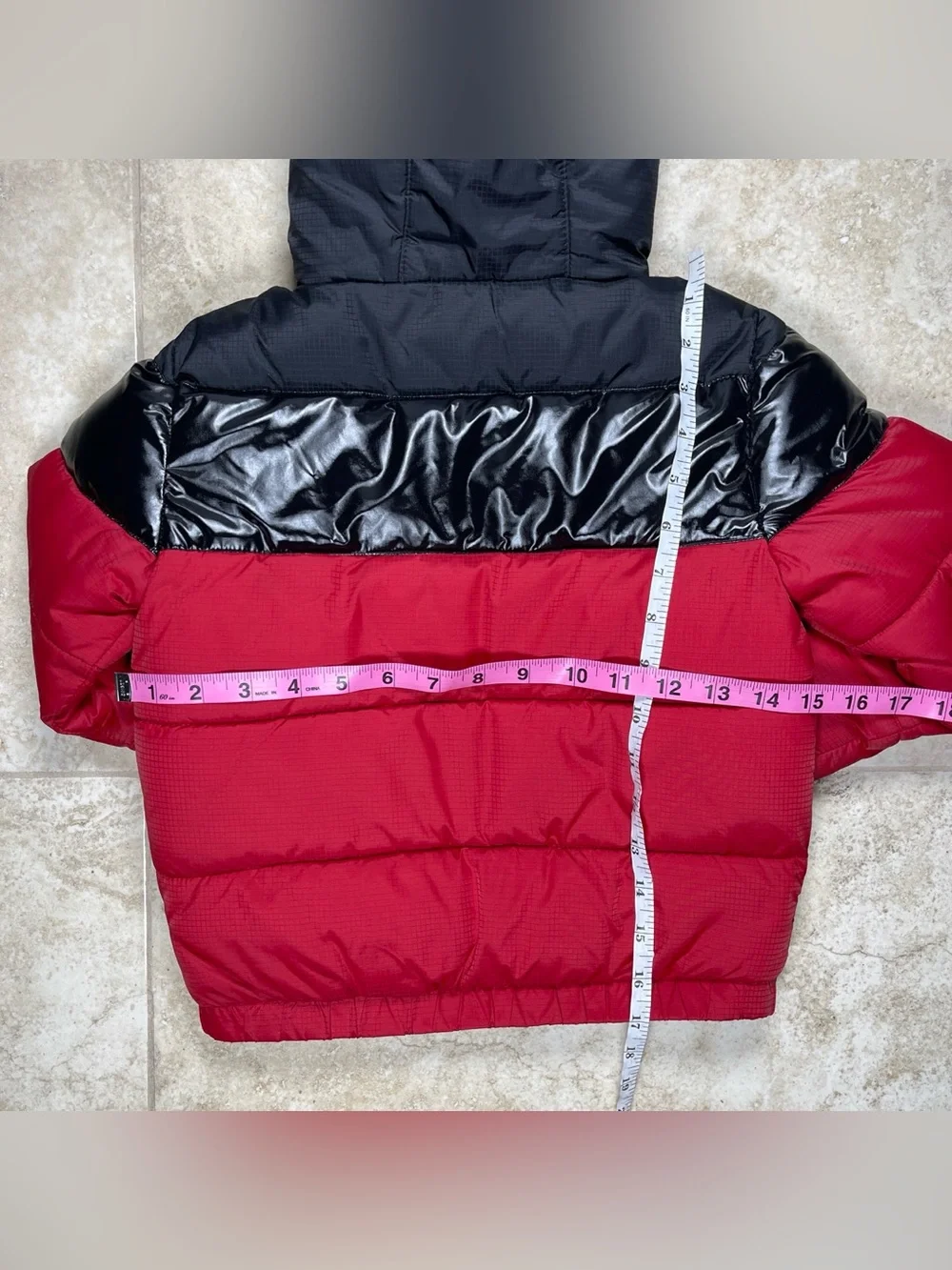 Jordan Red and Black Kids Puffer Jacket with Hood